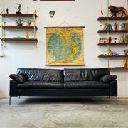 Leather sofa, Denmark, 1960s/70s, mid-century modern style, vintage