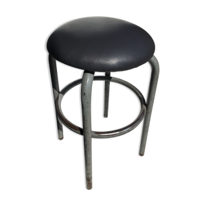 Tabouret industriel assise cuir