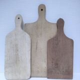 Three vintage solid wood cutting boards