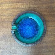Ashtray or bowl in brutalist studio pottery by Gerhard Liebenthron, mid-century, 1960s, 1968.
