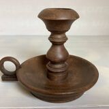 Wooden cellar rat candlestick