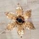 Ceiling light, pendant, chandelier, vintage golden sun lamp.