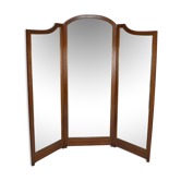Dressing mirror victorian style triptych in mahogany and brass, circa 1880