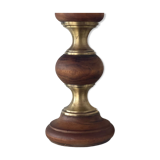 Wood and brass candle holder 1970