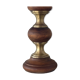 Wood and brass candle holder 1970