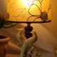 Vintage onyx birds bedside lamp