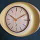 Vintage ceramic clock oval silent wall clock "Jaz yellow white gold"