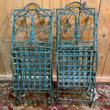 Set of 4 metal garden chairs