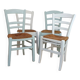 Suite de 4 chaises en bois et paille