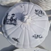 Salins earthenware table service model Chantal, 55 pieces.