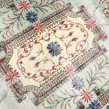 7x11 Rug For Living Room Red Green Bordered Vintage Area Rug, 215x335Cm