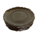 Set of 5 plates with godrons in glazed earth from Biot 1970