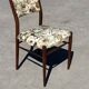 Vintage Dining Chair Flower Upholstery 1960s Teak