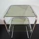 Side table in chrome and glass