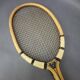 Prieur Paris tennis racket with original wooden press, circa 1930-1950.