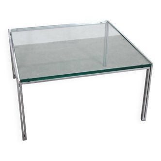 Table basse Luar en acier et verre Ross Littell, années 1970