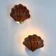 Pair of scalloped rattan wall sconces, 1980s, sourced in Spain