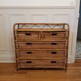 Rattan chest of drawers