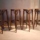 Set of 4 bar stools in "Thonet" style.