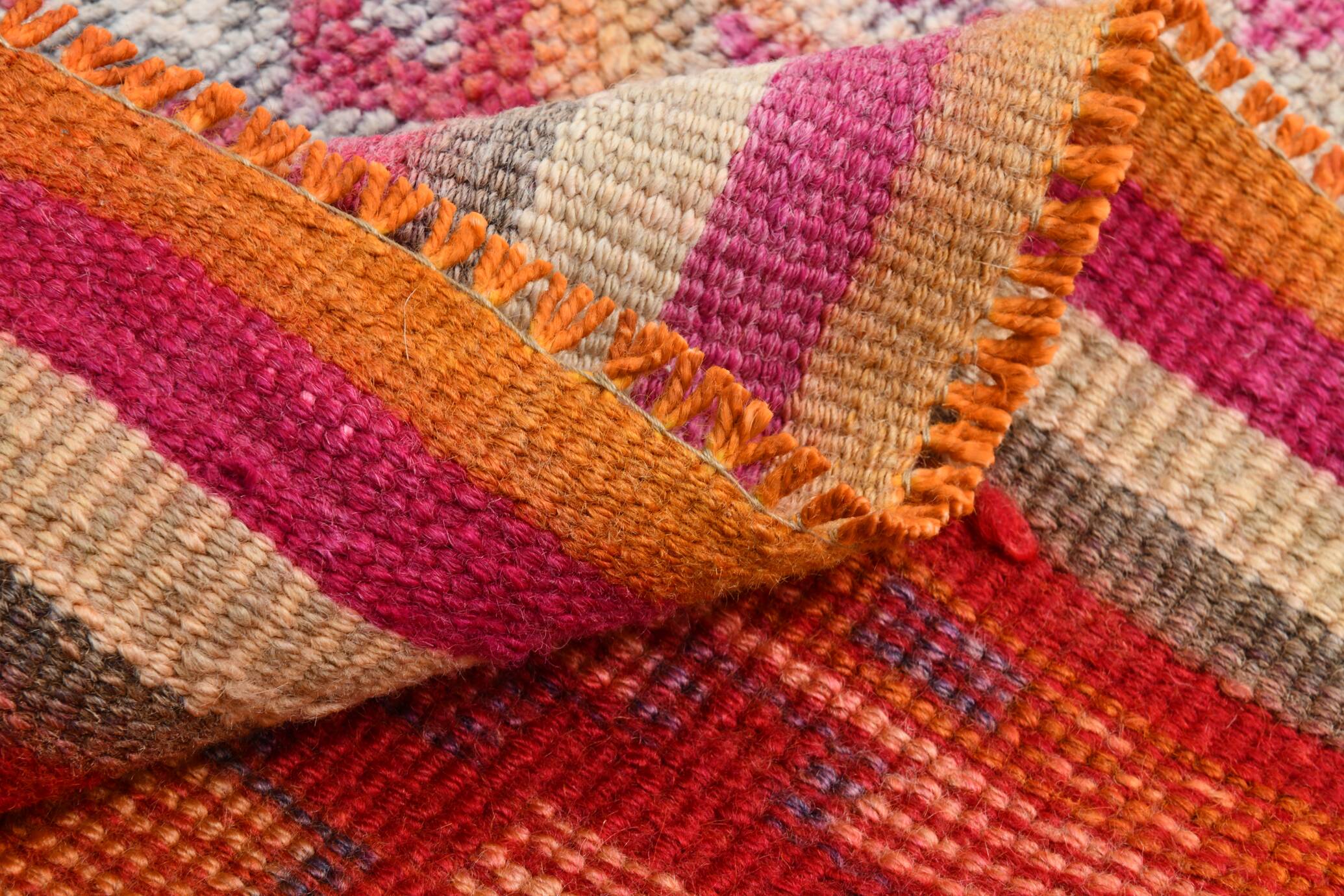 3x13 Pink Hallway Turkish Runner Rug,94x409Cm