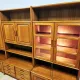 Multifunctional, modular shelving unit/wall system, teak, Denmark, 60s/70s