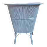 Rattan bar, painted, with two compartments, accompanied by its stool.