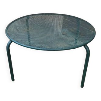 Vintage perforated metal coffee table