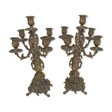 Paire de chandeliers en bronze