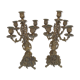 Pair of bronze chandeliers