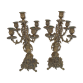 Pair of bronze chandeliers