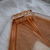 Plateau en verre orangé