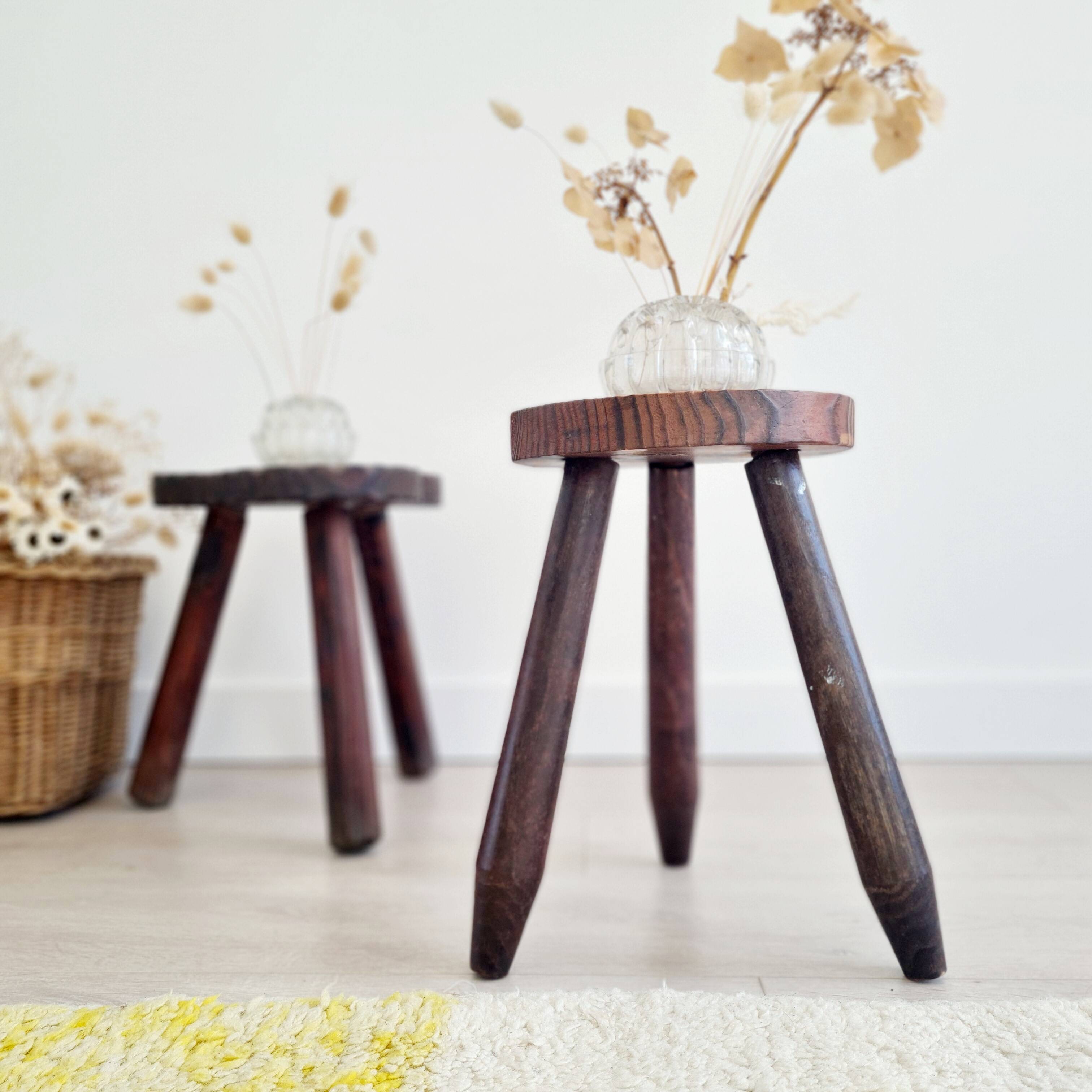 Wooden tripod stool - antique shepherd's stool