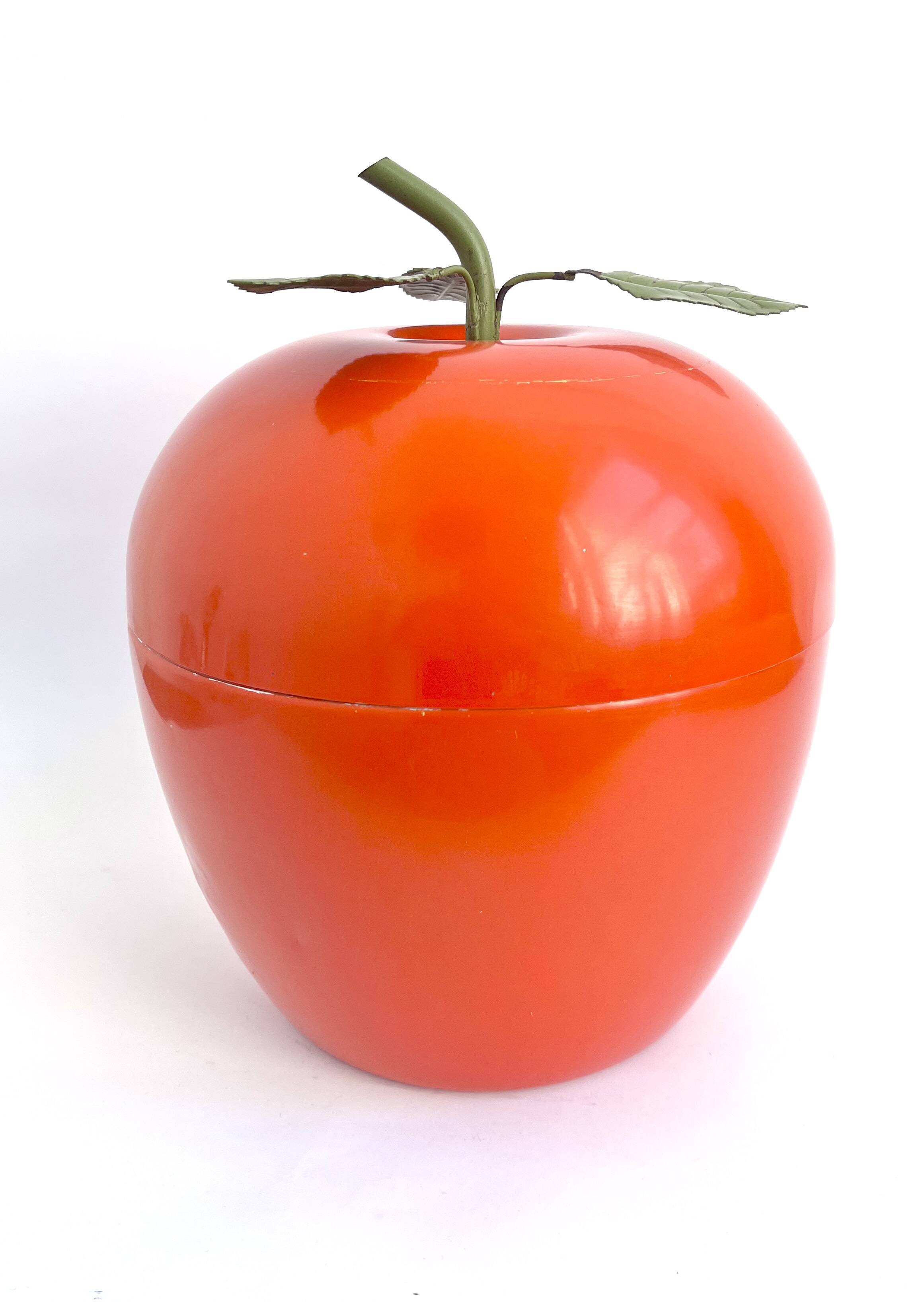 Large Apple Metal Orange Ice Bucket