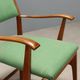 Vintage wooden and fabric armchair, Italian design from the 1950s.