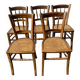 Set of 5 caned bistro chairs