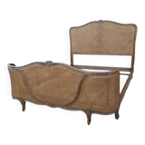 Lit with caned basket in Louis XV style.