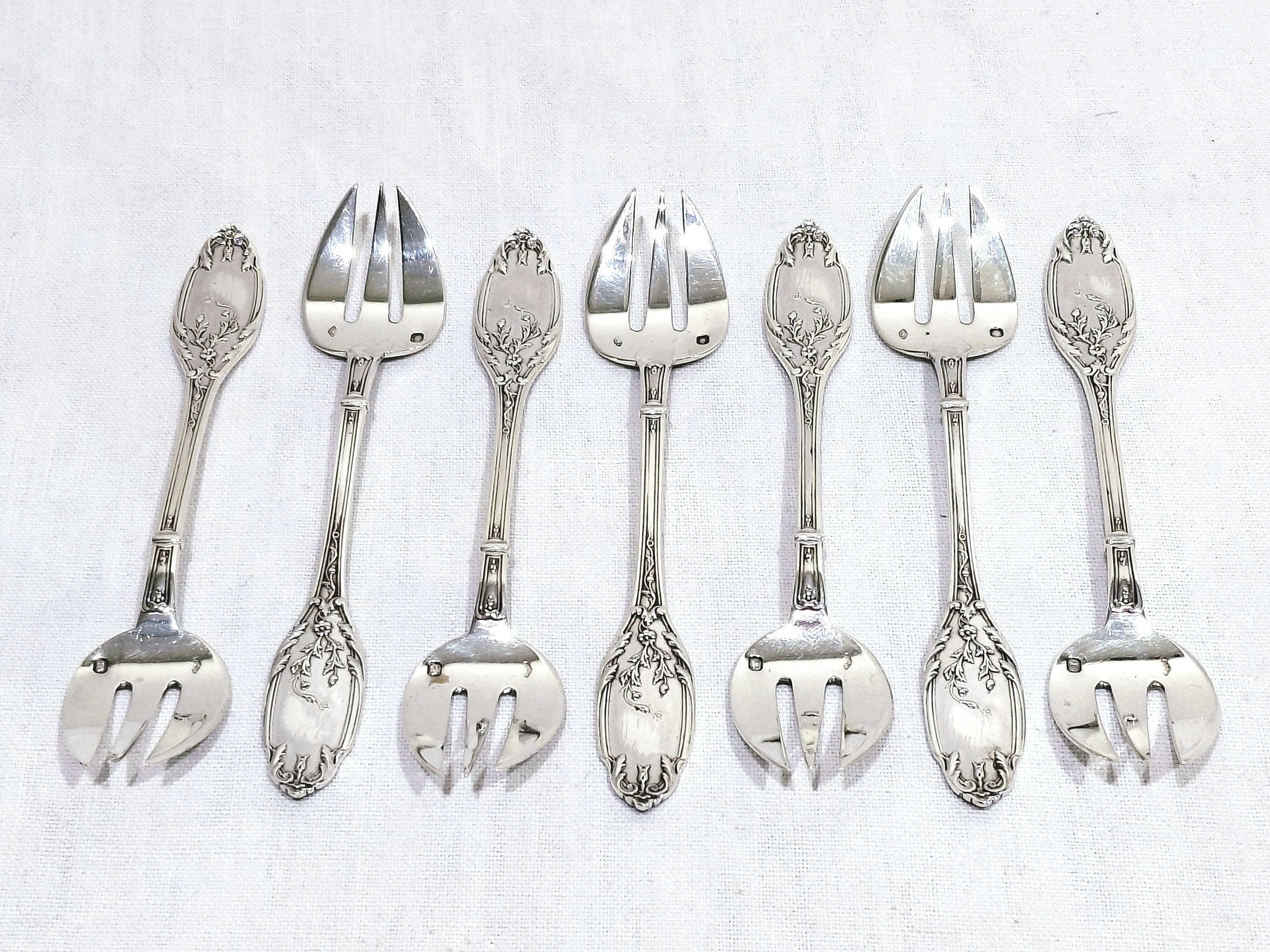 Eugène lefebvre - silver plated oyster forks