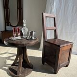Antique oak chest chair