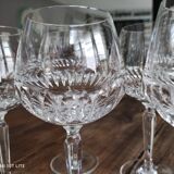 Set of 7 cut crystal wine glasses
