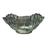 Empty cup pocket Art Deco molded crystal Czechoslovakia