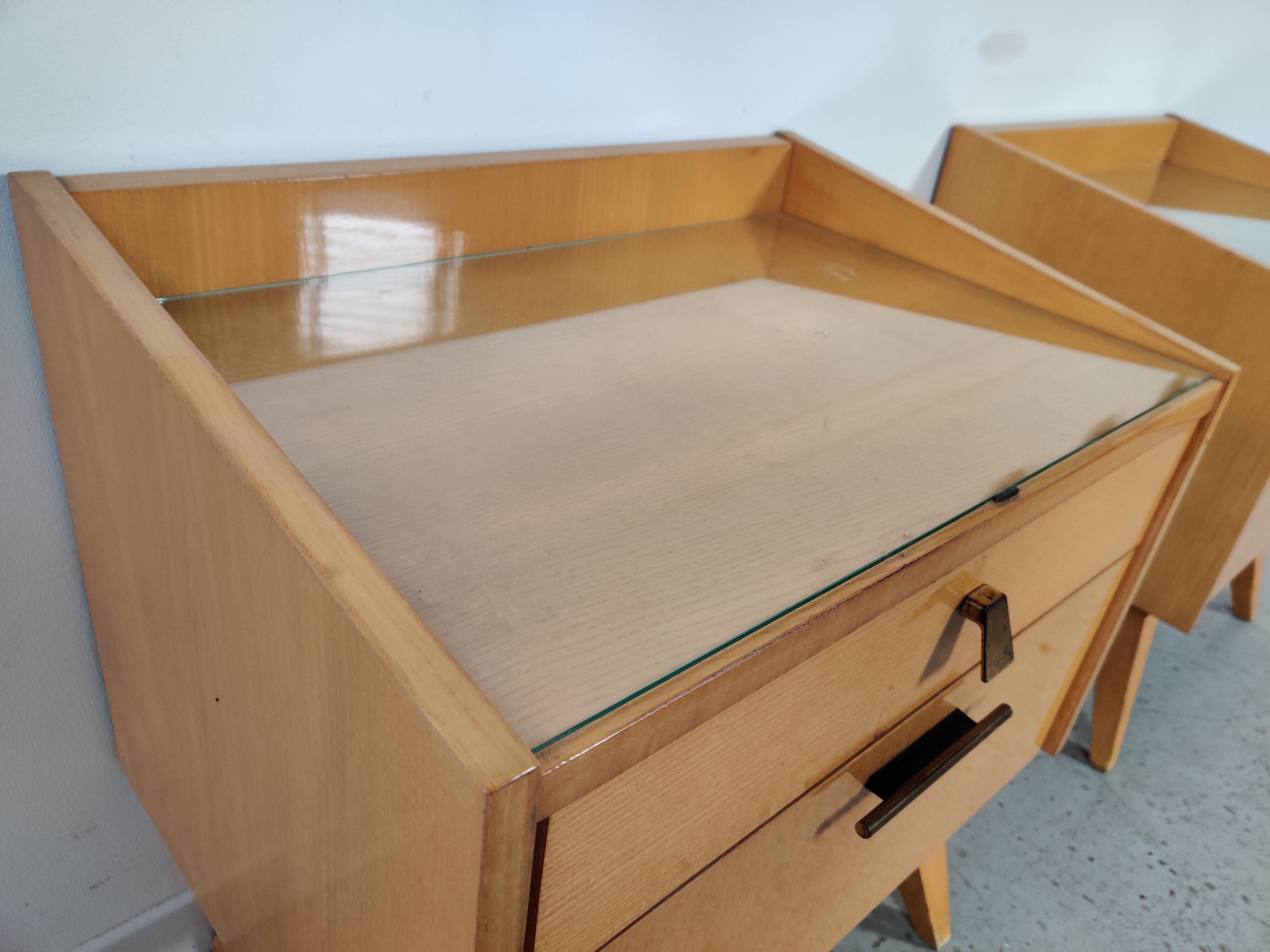 Pair of Scandinavian bedside tables, 50s/60s