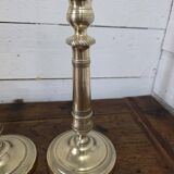 Antique pair of brass candlesticks