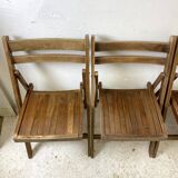 Set of 4 vintage wooden folding chairs
