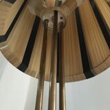 Floor lamp in brass and fabric 50s