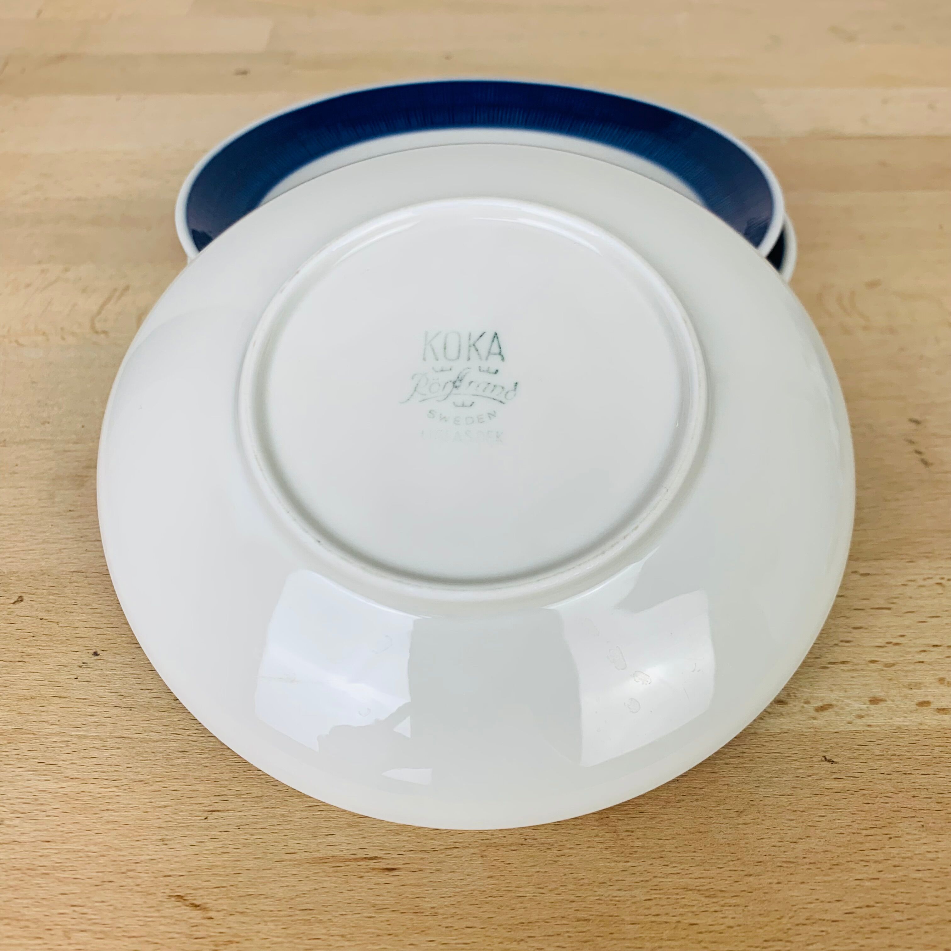 4 plates dessert ceramic tea Koka by Rörstrand Sweden, Scandinavian