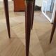 Bouillotte side table - mahogany veneer - white marble - Louis XVI - 1950