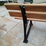 Garden bench with old cast iron legs