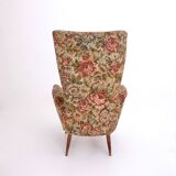 Fauteuil pour enfant en tissu floral vintage avec pieds en bois, Italie