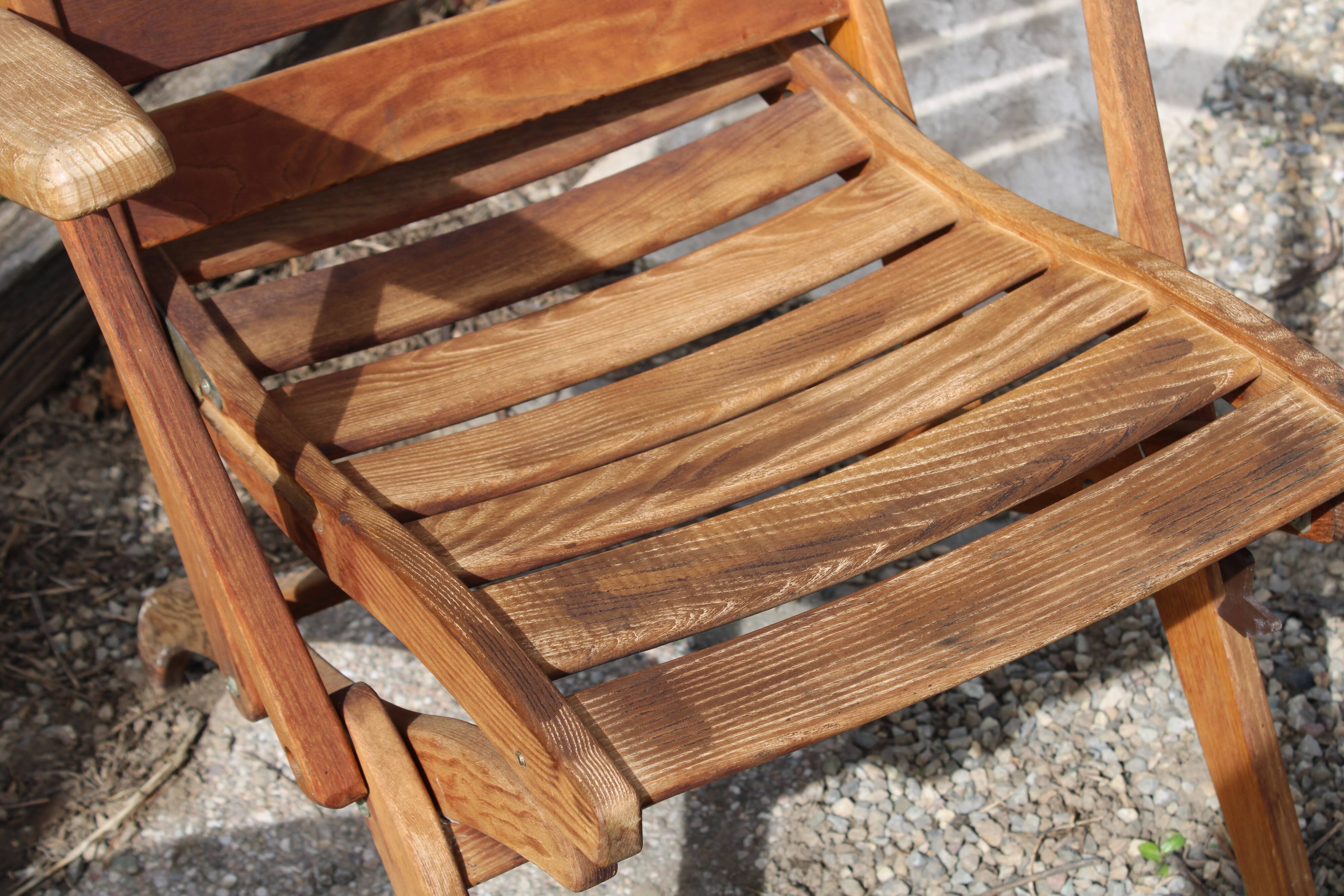 Pair of teak garden chairs 50s