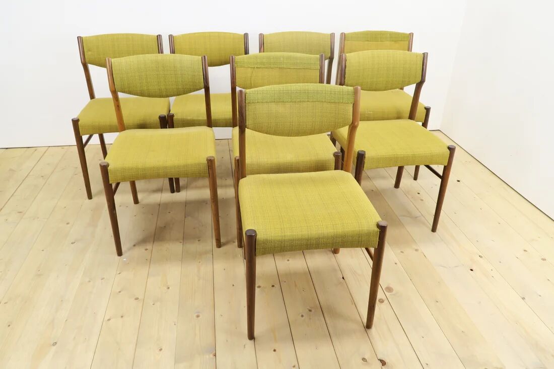 Ensemble de 8 chaises en palissandre, années 1960